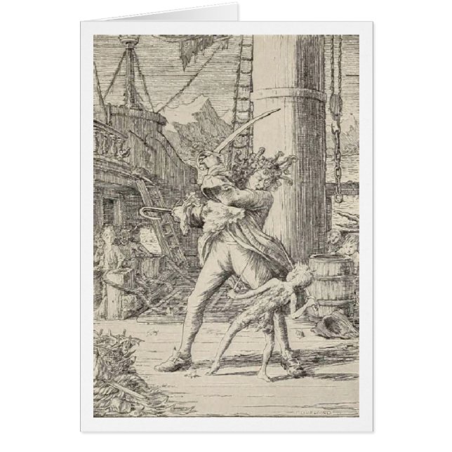 Piratkaptenkrok Hälsningskort (Framsidan)