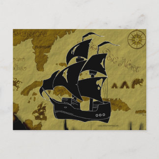 Piratkarta #1, söndersliten frakt vykort
