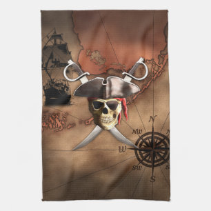 Piratkarta Kökshandduk
