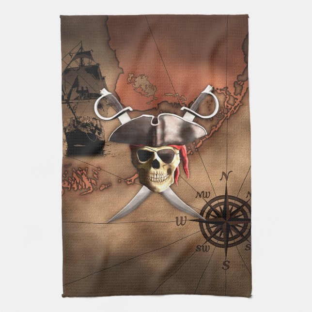 Piratkarta Kökshandduk (Vertikal)