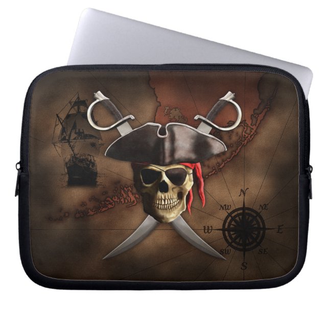Piratkarta Laptop Sleeve (Framsidan)