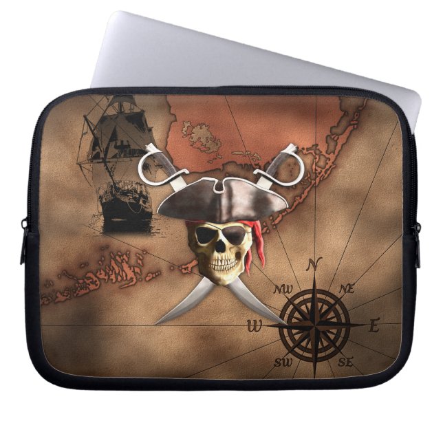 Piratkarta Laptop Sleeve (Framsidan)