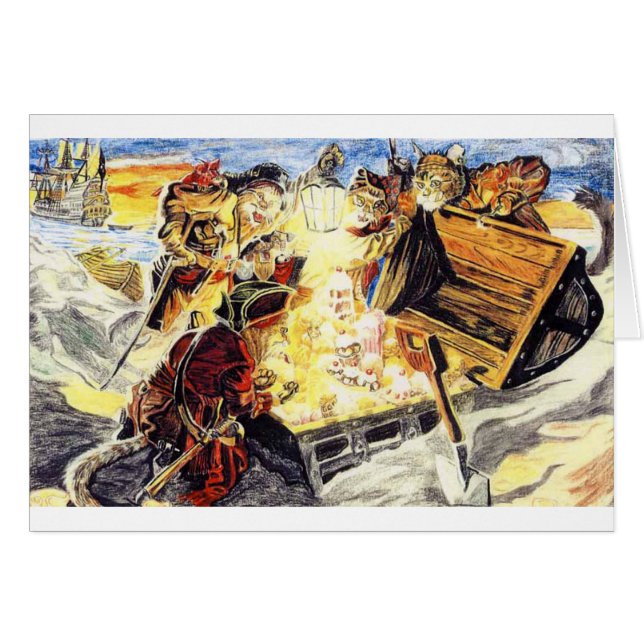 Piratkatter Hälsningskort (Framsidan Horizontal)
