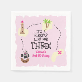 Piratliv för mig Pink födelsedag Pappersservett