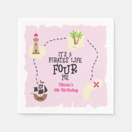 Piratliv FÖR mig Rosa födelsedag Pappersservett
