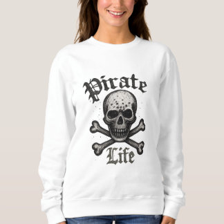 Piratliv Skalle & Korsben Grunge-design T Shirt
