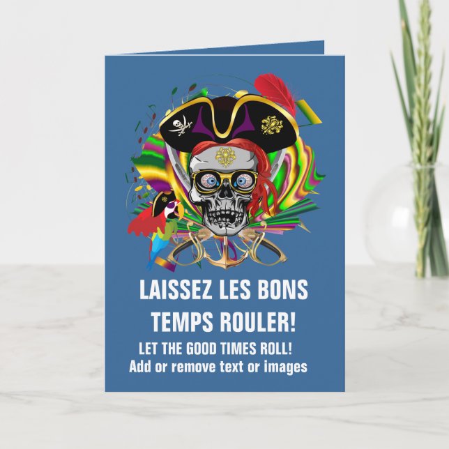 Piratmall Mardi Gras Kort (Framsida)