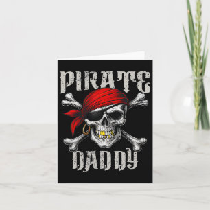 Piratpappa Jolly Roger-flagga och dödskalle med ko Kort