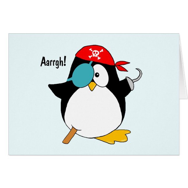 Piratpingvin Hälsningskort (Framsidan Horizontal)