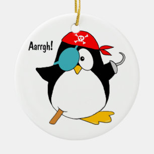 Piratpingvin Julgransprydnad Keramik