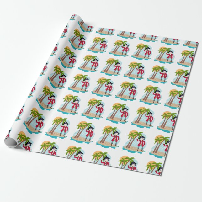 Piratpojke- och skattö presentpapper (Utrullad)