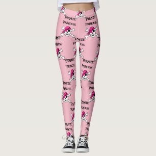 PiratPrincess med den rosa skallen Leggings