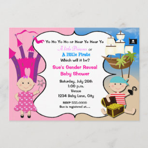 Piratprinsessa bebisar Baby Shower-inbjudan Inbjudningar