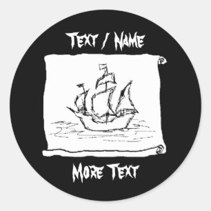 PiratShip. Runt Klistermärke