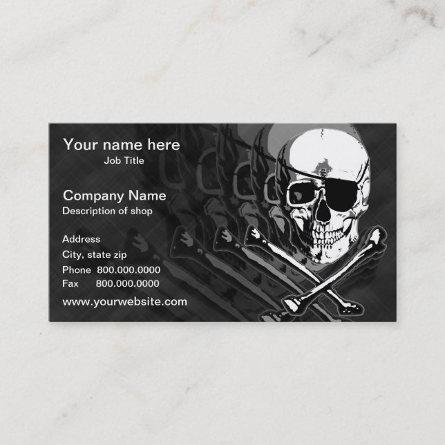 Piratskalle & Crossbonesmallvisitkort Visitkort (Framsida)