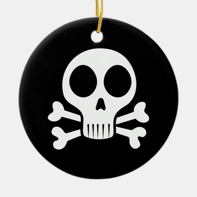 Piratskalle-design Julgransprydnad Keramik (Framsidan)