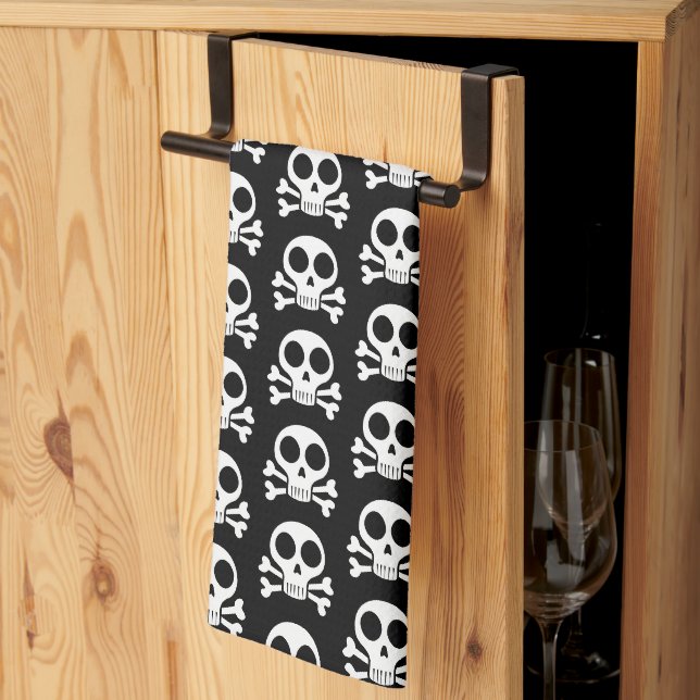 Piratskalle-design Kökshandduk (Thirds Fold)