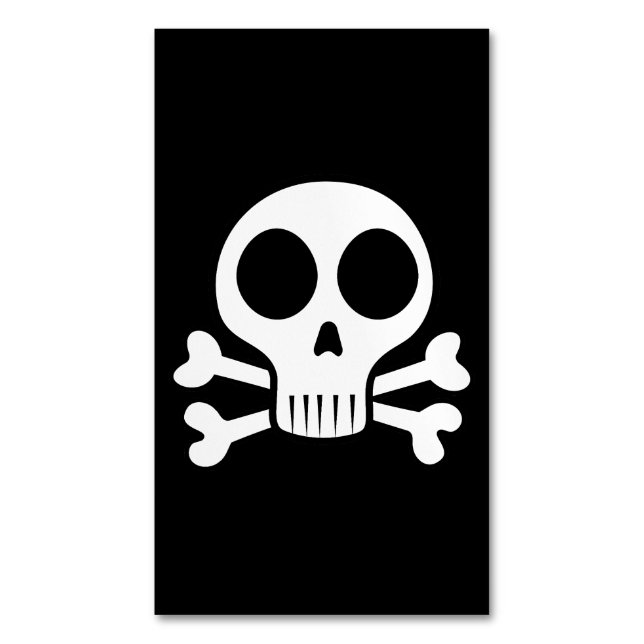 Piratskalle-design Magnetiska Visitkort (Framsida vertikal)