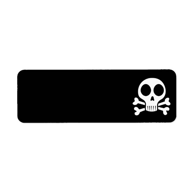 Piratskalle-design Returadress Etikett (Framsidan)
