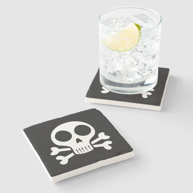Piratskalle-design Stenunderlägg (Sidan)