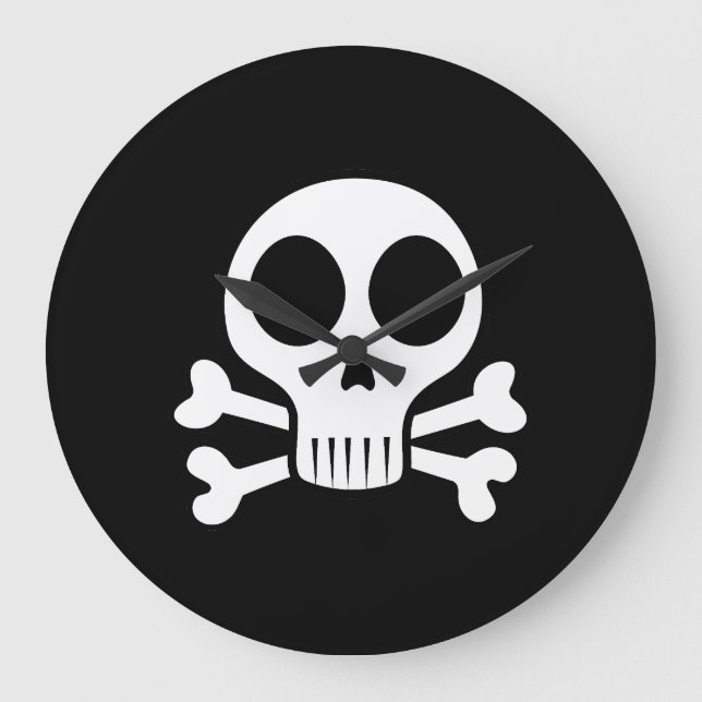 Piratskalle-design Stor Klocka (Framsida)