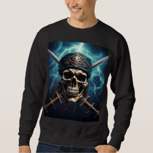 Piratskalle med svärd lång ärmad tröja