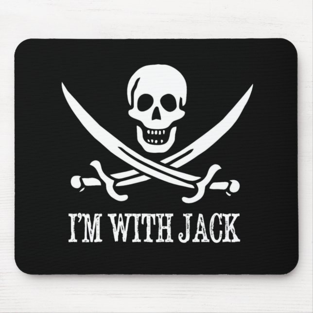Piratskalle och Crossbonesflagga: "Mig förmiddag Musmatta (Framsidan)