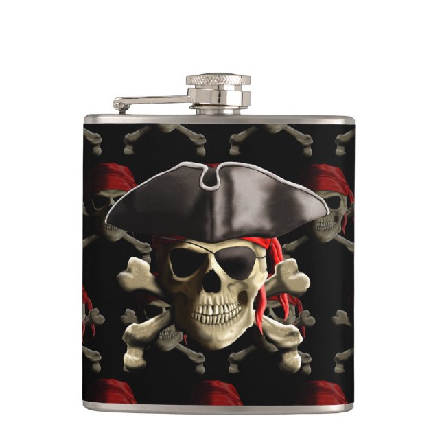 Piratskalle och hatt fickplunta (Framsidan)
