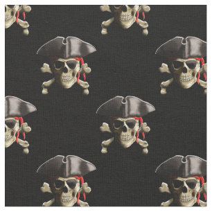 Piratskalle och hatt tyg