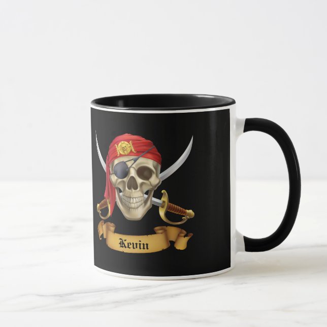 Piratskalle och svärd mugg (Höger)
