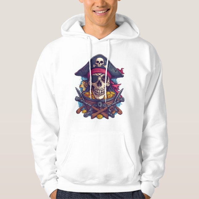 Piratskalle skatt hoodie (Framsida)