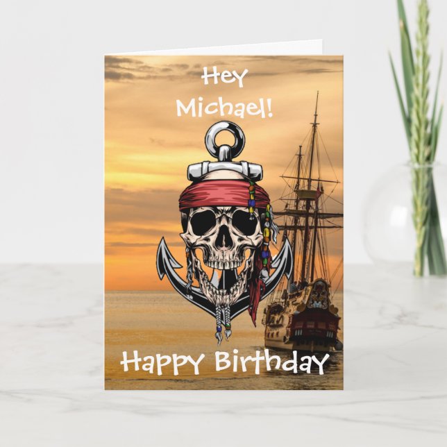 Piratskalle spökskepp kapten  Kort (Framsida)