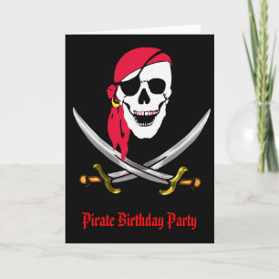 Piratskalle & svärdfödelsedagsfest inbjudan