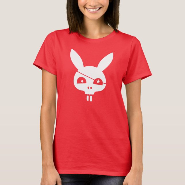 Piratskallekanin med ögonlapp t-shirt (Framsida)