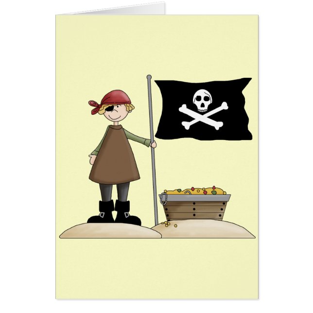 Piratskatt Hälsningskort (Framsidan)