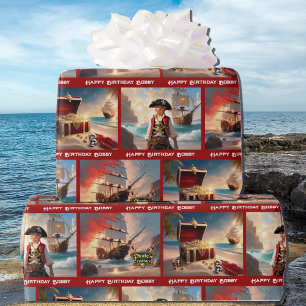 Piratskatt Pojkens födelsedag Personlig namn Presentpapper