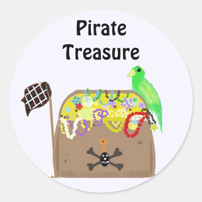 Piratskatt Runt Klistermärke (Framsida)