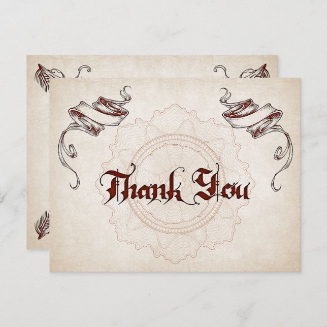 Piratskattbröllop Tack Kort (Fram/baksida)