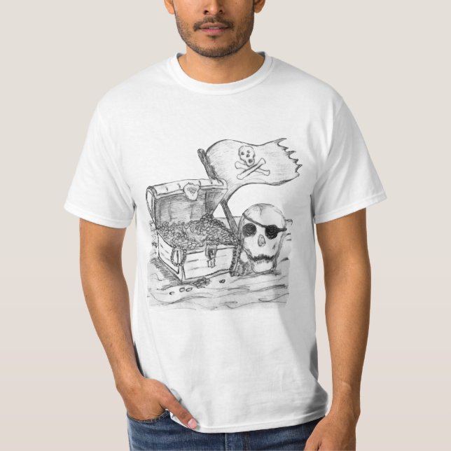 Piratskattescen skiss t shirt (Framsida)