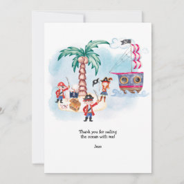 Piratskattjakt Karta Pojke Födelsedag Tack Kort