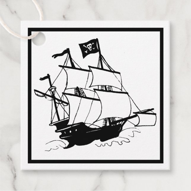 Piratskepp Gåvor Etiketter (Framsida)