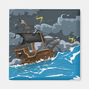 Piratskepp i storm magnet