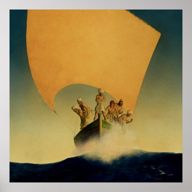 “Piratskeppet” av Maxfield Parrish Poster (Framsidan)