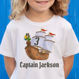 Piratskepps födelsedagsnamn & ålder t shirt