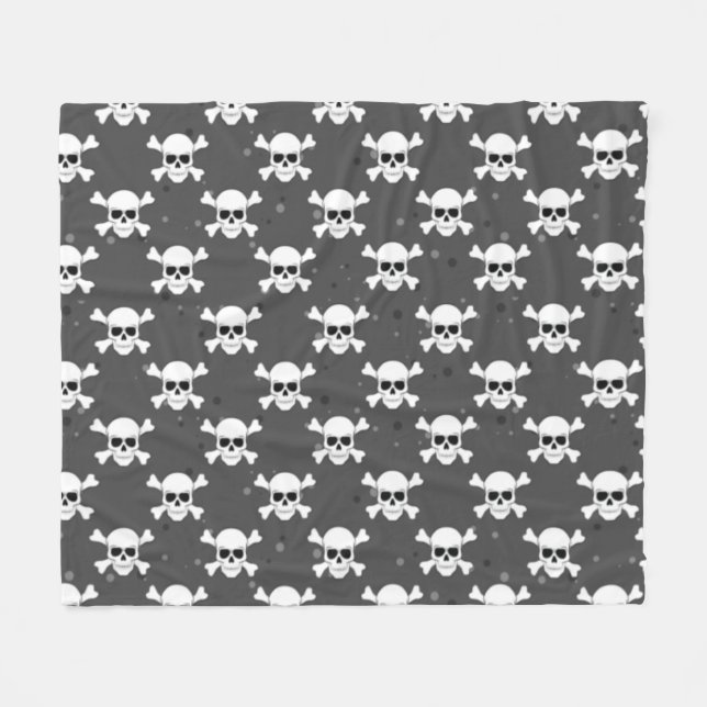 Piratstil - Dödskalle-mönster  Fleecefilt (Framsidan (Horisontell))
