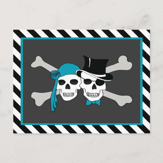 pirattema fest inbjudan vykort (Framsida)