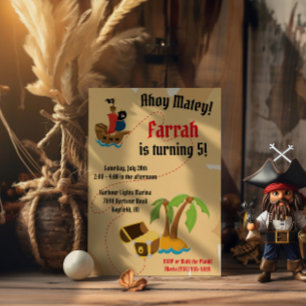 Pirattema Födelsedagsinbjudan Inbjudningar