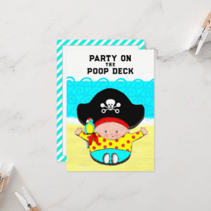 Pirattema för baby shower inbjudningar
