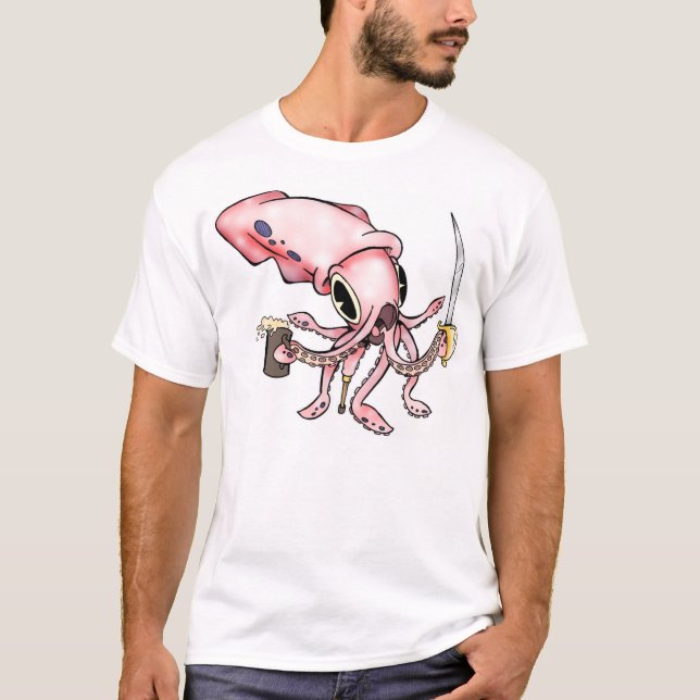 Pirattioarmad bläckfisk tee shirt (Framsida)