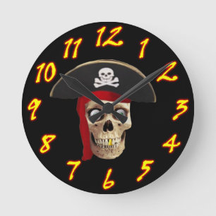 Piratväggen tar tid på stil 2 rund klocka